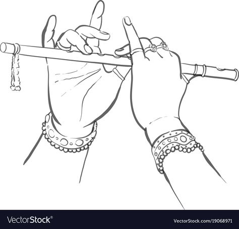 Krishna Outline Image, Krishna Hand With Flute Painting, Krishna Flute Drawing Pencil, Flute Art Drawing, Flute Drawing Design, Krishna With Flute Drawing, Krishna Shadow Images, Krishna Drawing Outline, Krishna Flute Painting