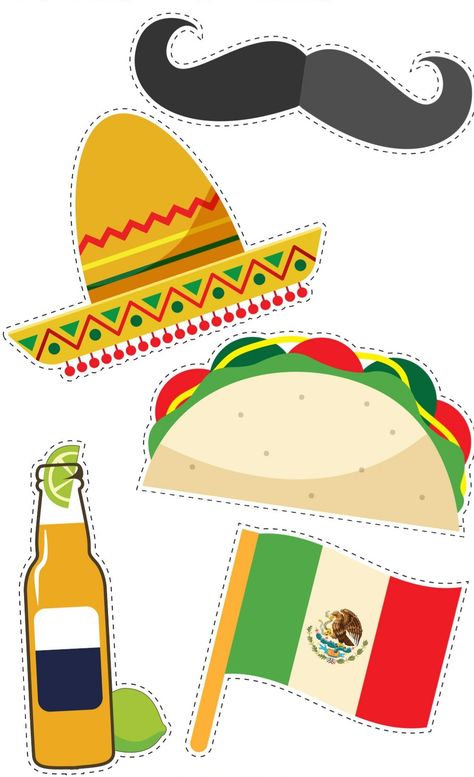 Printable Photo Booth Props, Taco Birthday, Mexican Theme Party Decorations, Mexico Party, Mexican Birthday Parties, Photobooth Props Printable, Props Free, Mexican Party Decorations, Mexican Birthday