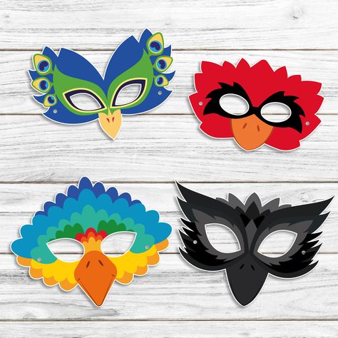 Excited to share the latest addition to my #etsy shop: BIRD Animal Masks, printable paper mask, Party Favor Pet printable costume, kid party mask, halloween costume, printable ideas for kids https://etsy.me/3nz7bjr #birthday #easter #papercraftforkids #halloweencostume Parrot Mask Diy, Diy Mask For Kids, Bird Mask Kids, Paper Animals Ideas, Bird Mask Diy, Bird Mask Template, Animal Mask Printable, Mask Ideas For Kids, Halloween Masks Diy