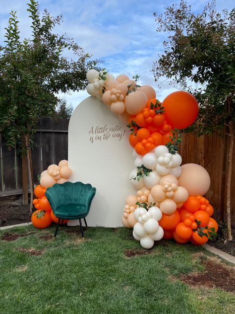 A Little Cutie Is On The Way Backdrop, Baby Shower Themes May, Orange Blossom Baby Shower Theme, Baby Shower Ideas September, Orange You Curious Gender Reveal, Cuties On The Way, Clementine Baby Shower Ideas, Orange Baby Shower Theme, Cutie Orange Baby Shower Theme