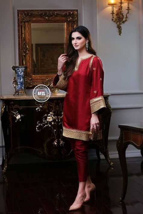 Red is a bold color that attracts attention, and the perfect red dress instantly makes a woman feel attractive and confident,latest collection of dresses in bright red color like, trending, bright red dresses for reception, dresses, and bright red semi formal dresses, Red formal dresses, red color combination dress Elegant Velvet Dress, Pakistani Formal Dresses, Kaftan Designs, Velvet Dress Designs, Pakistani Fashion Casual, Stylish Short Dresses, Pakistani Dresses Casual, Pakistani Fancy Dresses, Pakistani Fashion Party Wear