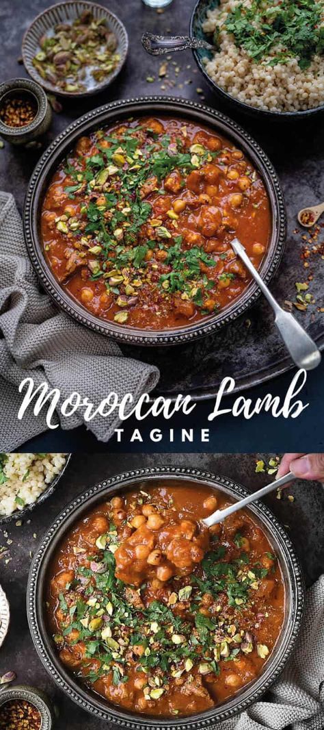 Moroccan Lamb Tagine Recipes, Moroccan Lamb Recipes, Lamb Tagine Recipe, Moroccan Lamb Tagine, Arabisk Mad, Tagine Cooking, Lamb Tagine, Lamb Stew Recipes, Instant Pot Slow Cooker