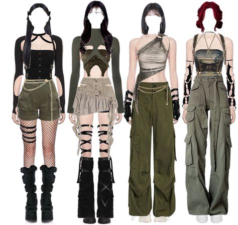 Ryutiz_ on ShopLook | The easiest way to find the perfect outfit Performance Outfit 4 Member, Four Member Girl Group Outfits, Aespacore Outfits, Kpop Female Outfits, Itzy Concert Outfit Ideas, Aespa Concert Outfit Ideas, Itzy Concert Outfit, Itzy Inspired Outfits, Itzy Outfits Inspired