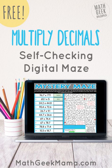 Do your kids need to practice multiplying decimals? This no-prep, digital multiply decimals activity is perfect: easy for you as the teacher & self-checking, engaging practice for students! Grab it FREE from Math Geek Mama! Click all the way through to get this FREE activity for your classroom! Multiply Decimals Mystery Maze: DIGITAL Activity | Math Geek Mama Multiplying Decimals Activities, Decimals Activities, Multiply Decimals, Decimal Practice, Decimal Multiplication, Easy Math Games, Consonant Blends Worksheets, Decimals Activity, Math Card Games