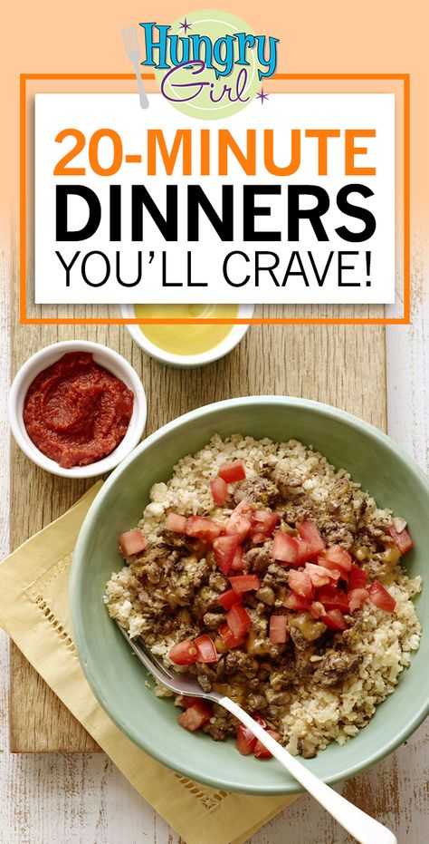 20-Minute Cheeseburger Stir-Fry + More Healthy Dinner Recipes in 20 Minutes or Less | Hungry Girl Ground Burger Recipes Dinners Healthy, Hungry Girl Recipes Dinner, Lean Lunches, Hungry Girl Diet, Girls Dinner, 20 Minute Dinners, Hungry Girl Recipes, Beef Meals, Green Meals