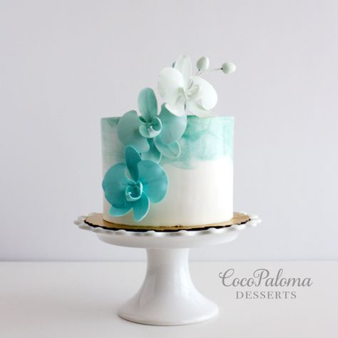 https://flic.kr/p/GsnuKk | Teal ombré orchids cake Birthday Cake For Women Elegant, Birthday Cake For Women, Teal Cake, Cake For Women, Orchid Cake, New Birthday Cake, Cake With Flowers, Mini Torte, Watercolor Cake