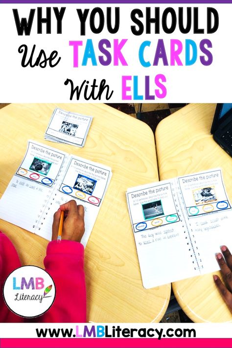 Need some practical ways to get your English Language Learners speaking, listening, reading, and writing? Especially those newcomers and beginners? This blog post talks about ways to incorporate vocabulary and get your ELLs speaking using task cards. Includes activities, strategies, ideas and benefits of using them to support your teaching. #esl #eslbeginners #eslnewcomers #eslstrategies #eslactivities #eslteaching Esl Teaching Elementary, Teaching Ell Students, Esol Classroom, Ell Strategies, Esl Elementary, Ell Activities, Esl Learning, Teaching English Language Learners, Esl Reading