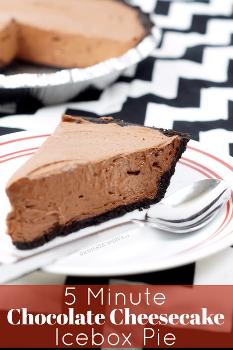 Instant Pudding Pie Filling, Chocolate Refrigerator Pie, Chocolate Freezer Pie, Chocolate Instant Pudding Desserts, Instant Pudding Cheesecake, Chocolate Ice Box Pie, No Bake Chocolate Pie Recipe, Icebox Pies, Desserts Recipes Easy