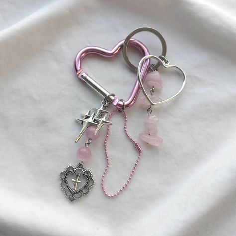 a custom keychain I did a while back - my customs are closed at the moment but I'll be posting when they're back open! - - - - - - - - - - #jewelry #handmadejewelry #handmade #aesthetic #accessories #smallbusiness #fairycore #fairy #custom #customjewelry Sew Keychain, Keys Aesthetic, Aesthetic Keychain, Diy Keychains, Customized Keychain, Fairycore Fairy, Handmade Aesthetic, Keychain Charms, Aesthetic Accessories