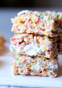 Fruity Pebble Krispy Treats are the perfect amount of marshmallow and fruity pebbles! This are my most requested sweet treat at parties! I almost feel guilty about posting this recipe. Almost. I mean, it’s not revolutionary. It’s not challenging. It might even seem a bit…*ahem…boring. I understand. BUT. I will tell you of ALL THE... Read More Fruity Pebbles Treats, Crispy Treats Recipe, Fruity Pebble, Coconut Dessert, Krispie Treats Recipe, Krispy Treats, Cereal Treats, Brownie Desserts, Rice Krispy