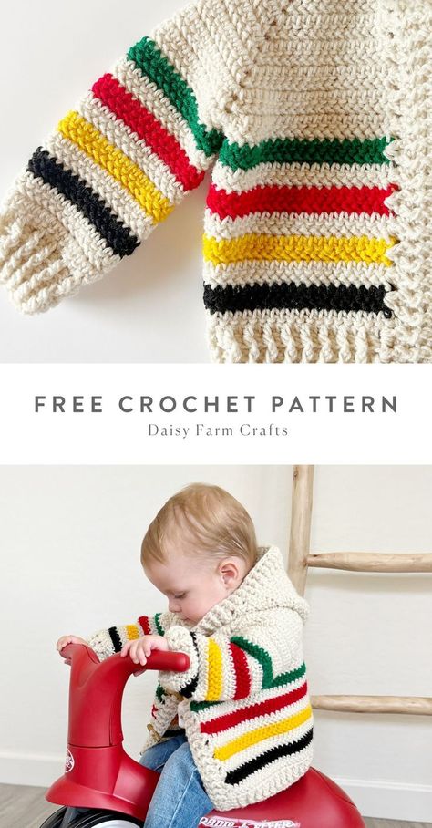 Crochet 12 Month Sweater, Crochet Infant Clothes Free Pattern, Toddler Boy Crochet Sweater Pattern Free, One Year Old Crochet Gifts, Baby Jumper Crochet Patterns Free, Knitted Toddler Sweaters, Crochet Baby Gifts Boy, Crochet Baby Items For Boys, Infant Crochet Sweater Pattern Free