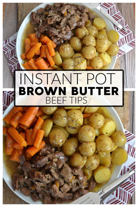 Instant Pot Beef Tips Recipes, Butter Beef Tips, Butter Beef Crockpot, Recipes Using Beef Tips, Beef Tips Instapot, Beef Tips Meal, Instant Pot Butter Beef, Beef Tips Instant Pot Recipes, Beef Tips And Potatoes Instant Pot