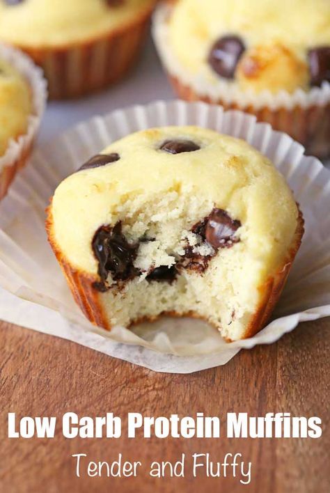 Low carb protein muffins are made with almond flour. The best thing about them is how wonderfully filling they are! Gina Livy, Yummy Muffins, Keto Muffin Recipe, Protein Muffin Recipes, Healthy Cakes, Keto Cakes, Keto Protein, Healthy Flour, Dessert Mousse