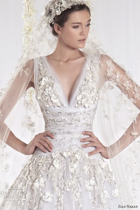 Ziad Nakad Bridal, Haute Couture Bridal, Leaf Applique, Ziad Nakad, 2015 Wedding, Bridal Wedding Dress, 2015 Wedding Dresses, Couture Bridal, Fall Wedding Dresses