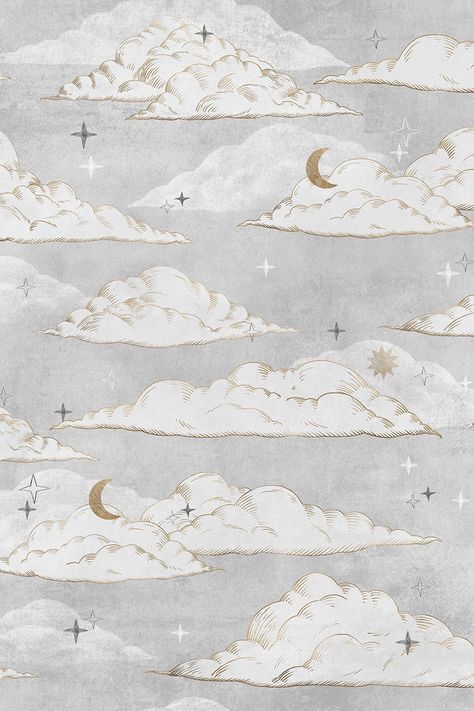 It's a sweet bedtime story. A fascinating tale that takes your imagination up in the sky, on a soft cloud between the warmth of the sun and the delicate light of the moon. "Dreamy" is one of the brand new wallpapers that Tecnografica dedicates to the magical world of children.#wallpaper #interiordesign #cartadaparati #bedroom #bedroomdesign #cameretta #kidswallpaper #kidsbedroom #kids #bambini Soft Moon Wallpaper, Kids Bedroom Wallpaper Texture, Kids Wallpaper Texture, Kids Wallpaper Pattern, Wallpapers For Bedroom, Magical Wallpaper, Delicate Wallpaper, Delicate Background, Magical Background