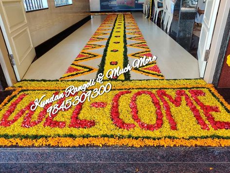 #Welcome Pooja decoration #flower decoration Bhabhi Welcome Decor, Welcome Ideas For Jiju, Flower Entry Decoration, Baby Welcome Flower Decoration, Welcome Bride Decoration Ideas At Home, Entry Flower Decoration, Welcome Home Flower Decoration, Pooja Flower Decoration Ideas, Welcome Bhabhi Decoration Ideas