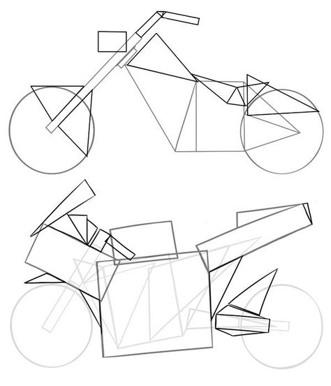 How to Draw Vehicles: Motorcycles Motorbike Drawing, Cycle Drawing, Pen Ideas, Motorcycle Drawing, Bike Sketch, Human Figure Sketches, Motorcycle Illustration, Object Drawing, Body Reference Drawing