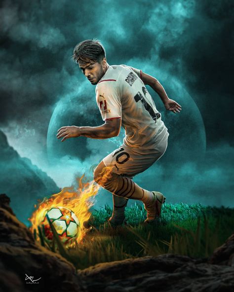 Brahim Diaz, Football Fever, Soccer Photography, Foot Design, Iptv Subscription, Sport Banner, Love Background Images, Football Themes, Sport Design