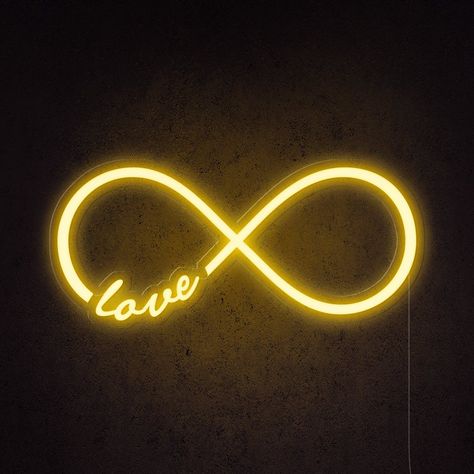 Neon Inspiration, Ios Aesthetic, Neon Quotes, Neon Artwork, Love Neon Sign, Infinity Love, Neon Aesthetic, Neon Wallpaper, Yellow Wallpaper