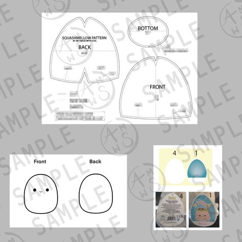 Squashmelllow Template, Blank Tags, and Pattern Make Your Own Plushie, Squishmallows Diy Pattern, Plush Template Sewing, How To Make A Squishmallow, Round Plushie Pattern, Diy Squishmallow Pattern, Squishmallows Sewing Pattern, Diy Squishmallow Sewing Pattern, How To Make Your Own Plushie