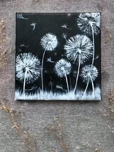 Frames Diy, Dandelion Painting, Canvas For Beginners, Board Art, Soyut Sanat Tabloları, Popsicle Stick, 수채화 그림, Christmas Frames, Creative Painting