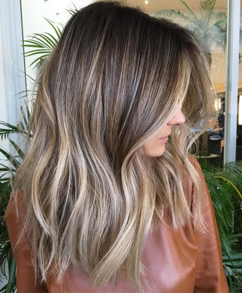 Mid-Shaft-To-Ends Ash Blonde Balayage Brown Hair With Ash Blonde Highlights, Hair With Highlights And Lowlights, Light Brown Hair With Highlights, Brown Hair With Highlights And Lowlights, Ash Blonde Highlights, Ash Blonde Balayage, Fesyen Rambut, Hair With Highlights, Highlights And Lowlights