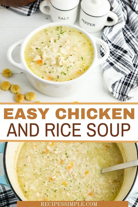 Large soup pot with chicken and rice soup and a serving of chicken rice soup in white soup bowl. Chicken Wild Rice Soup Panera, Wild Rice Soup Panera, Restaurant Soups, Panera Bread Copycat, Soup Panera, Chicken And Wild Rice Soup, Wild Rice Soup Recipes, Chicken Wild Rice, Creamy Soup Recipes