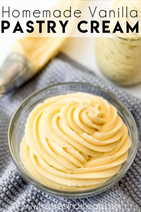 Vanilla Pastry Cream Recipe Easy, Vanilla Creme Filling, Cream Patisserie Recipe, French Pastry Cream Recipe, Patisserie Recipe, Cream Patisserie, Pastry Filling, Creme Filling, Vanilla Pastry Cream