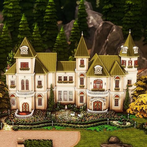 Sims 4 Magical House, Sims 4 Glimmerbrook Build, Sims 4 Glimmerbrook Houses, Sims 4 Realm Of Magic Builds, Glimmerbrook House, Glimmerbrook Sims 4, Sims 4 Castle Build, Strangerville House Sims 4, Sims 4 64x64