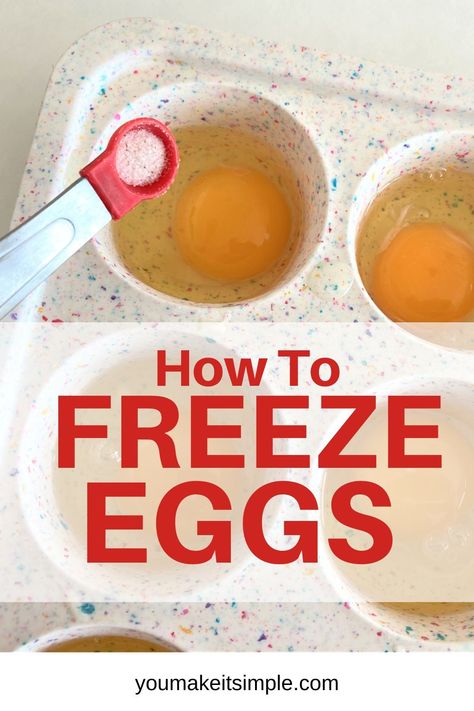 Who knew you could freeze eggs? In this post, I am going to share with you 3 safe and efficient ways to you can freeze eggs. #frozeneggs #howtofreezeeggs #freezescrambledeggs #freezefood #eggs #freezingeggse #youmakeitsimple #janhowell Freeze Eggs Raw, How To Freeze Eggs, Can You Freeze Eggs, Freeze Eggs, Ham Fried Rice, Eggs In Muffin Tin, Freezing Eggs, Silicone Muffin Pan, Food Eating