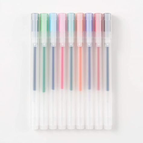 Amazon.com: Muji Gel Ink Ballpoint Pen Cap Type 9-Pieces Set, 0.38 mm Nib Size : Everything Else Euphoria Book, Muji Pens, Pink Pens, Writing Lines, Gel Pens Set, Tv Program, Colored Pencil Set, Pointed Pen, Colored Pens