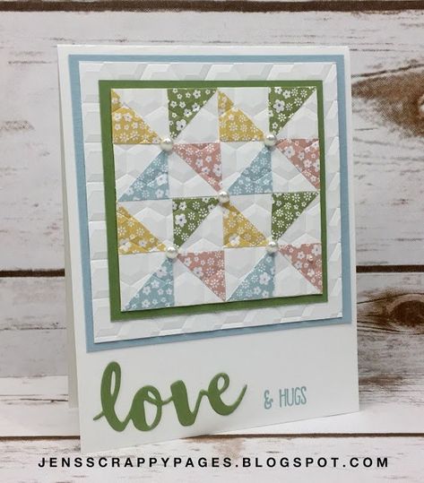 Patchwork Cards Paper Quilt, Quilt Cards Tutorial, Quilt Cards Handmade, Triangle Cards, Tray Makeover, Paper Crafts Ideas, Quilted Cards, Patchwork Cards, Paper Quilting