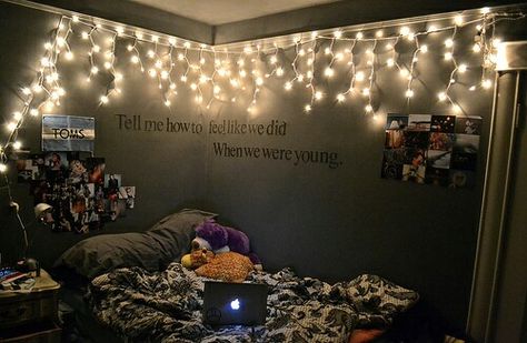 Room With Lights, Ceiling, Tumblr, Bedroom, Bed