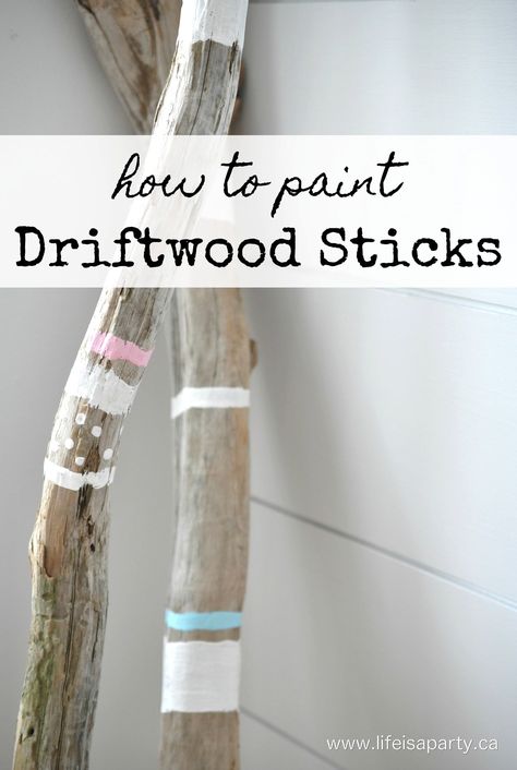 Boho Driftwood Decor Diy, Painted Sticks Decor, Painting Driftwood, Driftwood Decor Wall, Painted Sticks Diy, Indian Magic, Driftwood Sticks, Art Retreat, Spirit Sticks