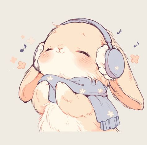 Bunny With Headphones, Magic Wallpaper, Samsung Wallpapers, Yellow Bunny, Rabbit Wallpaper, Idee Cricut, Bunny Drawing, Cute Animal Drawings Kawaii, 캐릭터 드로잉