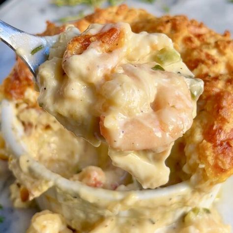 Cheddar Bay Biscuit Topped Soup, Shrimp & Lobster Cheddar Bay Pot Pie, Chicken Casserole With Cheddar Bay, Cheddar Bay Seafood Pot Pie, Cheddar Bay Biscuits Pot Pie, Seafood Pot Pie Red Lobster Biscuits, Cheddar Bay Pot Pie, Crab Stuffed Biscuits, Cajun Seafood Pot Pie Recipe