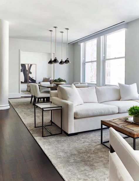 Modern apartment offers a haven of relaxation in New York City Dark Floor Living Room, Living Room Decor Neutral, Interior Design Per La Casa, French Country Living Room, Apartment Living Room Design, Trendy Living Rooms, Neutral Living Room, Country Living Room, �아파트 인테리어