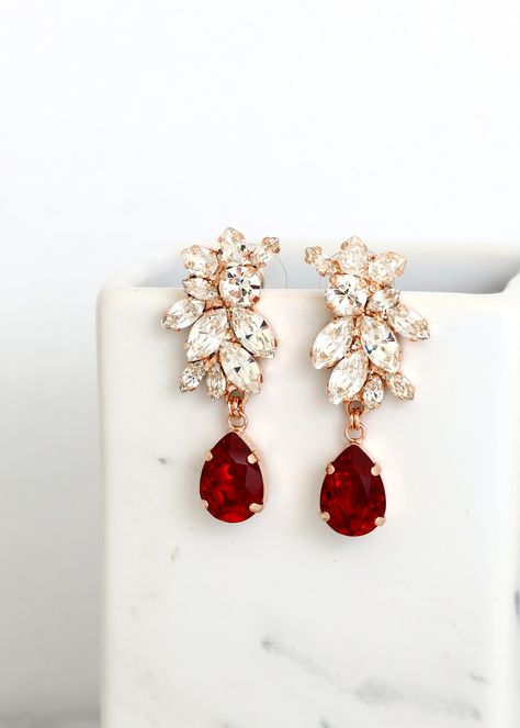 Red Ruby Bridal Earrings, Bridal Red Wine Chandelier Earrings, Red Crystal Drop Earrings, Maroon Swarovski Earrings, Bridal Red Earrings Wine Chandelier, Maroon Crystal, Fantasy Accessories, Red Ruby Earrings, Crystal Chandelier Earrings, Swarovski Crystal Jewelry, Red Jewelry, Ruby Earrings, Ruby Jewelry