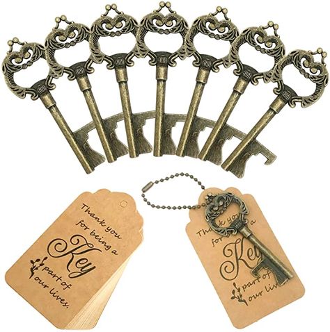 Key Bottle Opener Wedding Favor, Key Wedding Favors, Tag Cards, Wedding Bottle Opener Favors, Wedding Bottle Opener, Key Bottle Opener, Bridal Shower Party Favors, Vintage Skeleton Keys, Wedding Gift Set