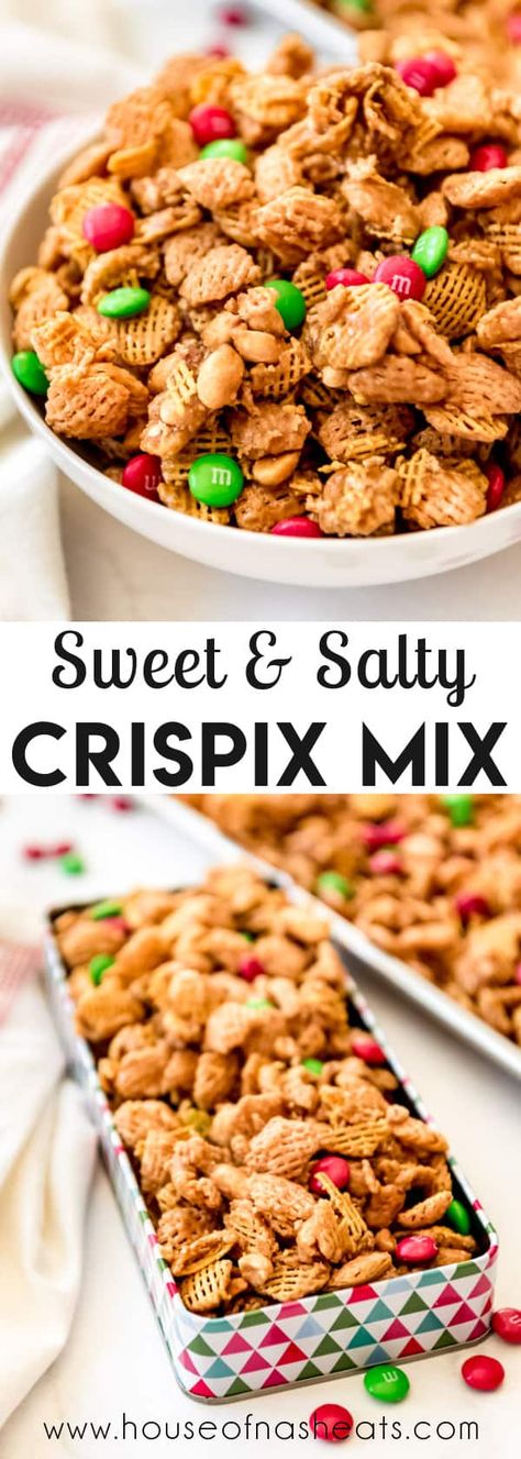 Christmas Muddy Buddies, Cereal Mixes, Chex Recipes, Reindeer Chow, Candy Homemade, Crunchy Caramel, Crispy Snacks, Check Mix, Snack Mixes