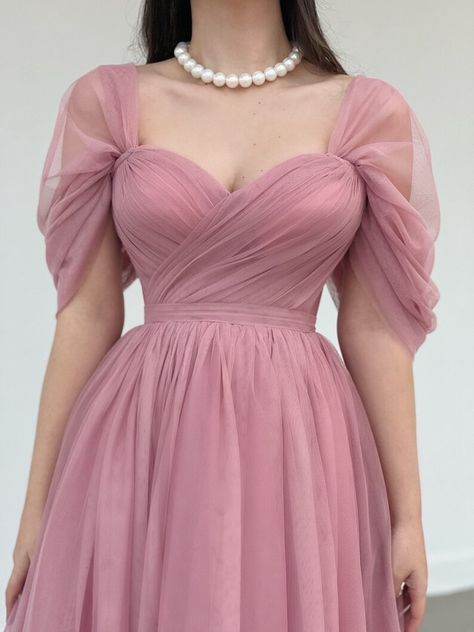 Elegant Off the Shoulder A-line Evening Dresses Tulle Sweetheart Tea-Length Party Dress With Cute Dresses For Party Long, Birthday Cool Outfits, Birthday Dresses Floral, Corset Dress Design, Pink Dress For Birthday, Corset Dress Tulle, Pink Engagement Dress, Cute Birthday Outfit Ideas, Prom Dress Outfits