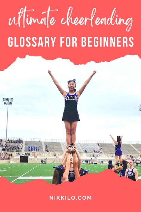 How To Coach Cheerleading, Beginner Cheerleading Tips, Cheer Practice Games, Cheer Games For Practice, Youth Cheer Practice Plan, Cheer Terms, Cheerleading Practice Plan, Cheer Practice Plan, Cheer Stunts For Beginners