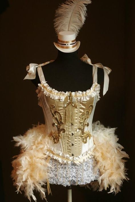 Victorian Burlesque Costumes for Women Saloon Dress, Saloon Girl Costumes, Beaded Fringe Dress, Burlesque Outfit, Gold Corset, Circus Dress, Showgirl Costume, Vegas Showgirl, Burlesque Corset