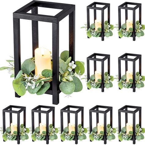 PRICES MAY VARY. What You Get: you will receive a set of 10 decorative wooden candle lanterns (candles are not included), measuring 10.59 inch in height and the base is 5.47 x 5.5 inches, ample quantity can meet your daily need, which is ideal for wedding table decoration Quality Material: the wooden candle lantern decorative is made of quality pine wood, which is resistant to abrasion, the surface of the wood frame is so smooth; Whether you put it indoors or outdoors, it can continue to work fo Wedding Cake Table With Lanterns, Wedding Candle Altar, Wedding Table Number Holders Black, Simple Lantern Centerpieces Metal, Eucalyptus Guest Table, Industrial Wedding Welcome Table, Candles And Winter Greenery Centerpiece, Everyday Centerpiece For Round Table, Centerpieces Fir Dining Room Table