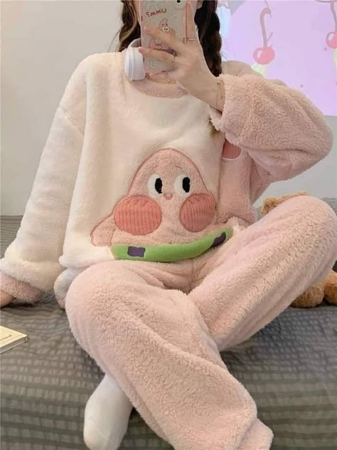 Cute Nightwear Aesthetic, Cute Sleepwear Aesthetic, Pijama Cute, Kawaii Pjs, Cute Pijamas, Cute Nightwear, Casual Home Outfits, Night Wear Pajamas, Korean Pajamas