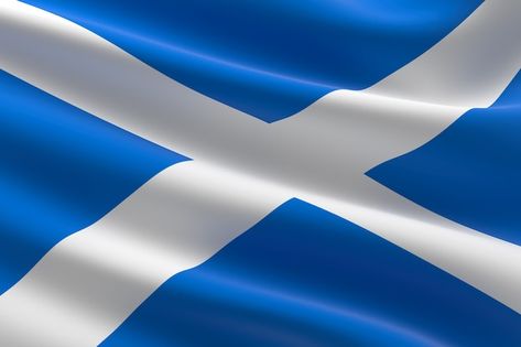 Flag of scotland. 3d illustration of the... | Premium Photo #Freepik #photo #3d-flag #scotland #national #flag Flag Of Scotland, Scotland Flag, Scottish Flag, Scotland History, Flag Photo, National Flag, 3d Illustration, Premium Photo, Scotland