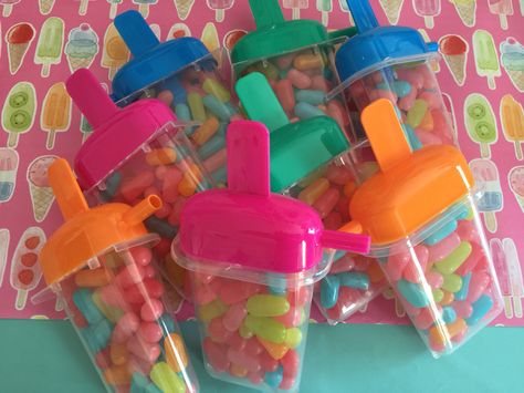 Four Ever Sweet Party Favors, Popsicle Centerpiece Ideas, Two Cool Popsicle Birthday Party, Popsicle Baby Shower Theme, Diy Pool Party Decorations, Popsicle Decorations, Mike N Ike, Popsicle Birthday Party, Ice Cream Birthday Party Theme