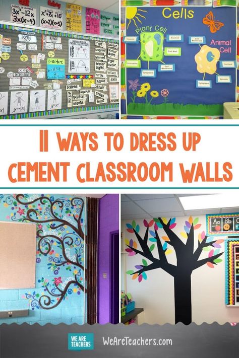 Teachers Who Totally Conquered Their Cement Classroom Walls. These teachers are the boss of their cement classroom walls, and with some hot glue and tape and sticktoitiveness, you can rule your walls, too. #classroomdecor #classroom #elementaryschool Career Classroom Decor, Classroom Walls Ideas, Teaching Hacks, Soft Board, Classroom Diy, Sped Classroom, Classroom Wall Decor, Cement Walls, Interactive Walls