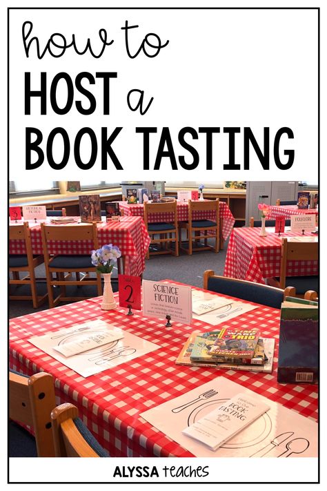 Book Tasting Classroom Transformation, New Books In The Library Display, Library Programs For Preschoolers, Literacy Night Decorations, Reading Initiative Ideas, Pop Up Library Ideas, School Reading Night Themes, No Shave November Library Display, Book Fair Family Night Ideas