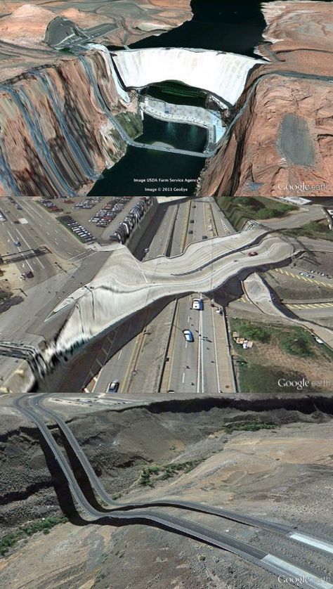 A New Perspective of the Day: Surreal Glitches in Google Earth Snapshots Google Map, Glitch Art, Environmental Design, Google Earth, Artistic Photography, New Perspective, Map Art, Bending, Abstract Landscape